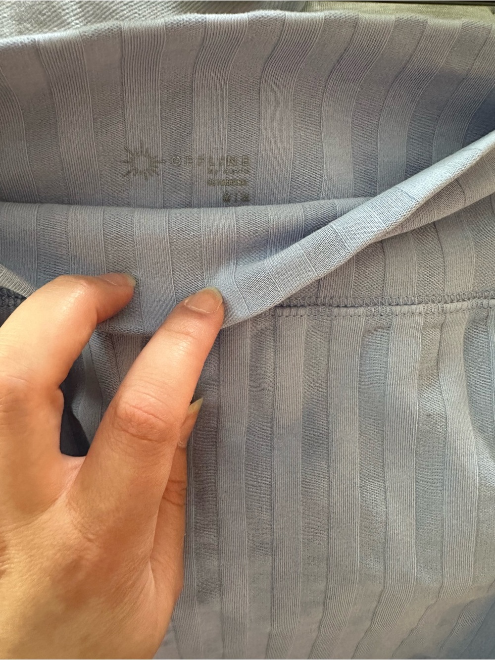 Offline by Aerie Light Blue Ribbed Mini Skirt - size medium - Picture 4 of 4